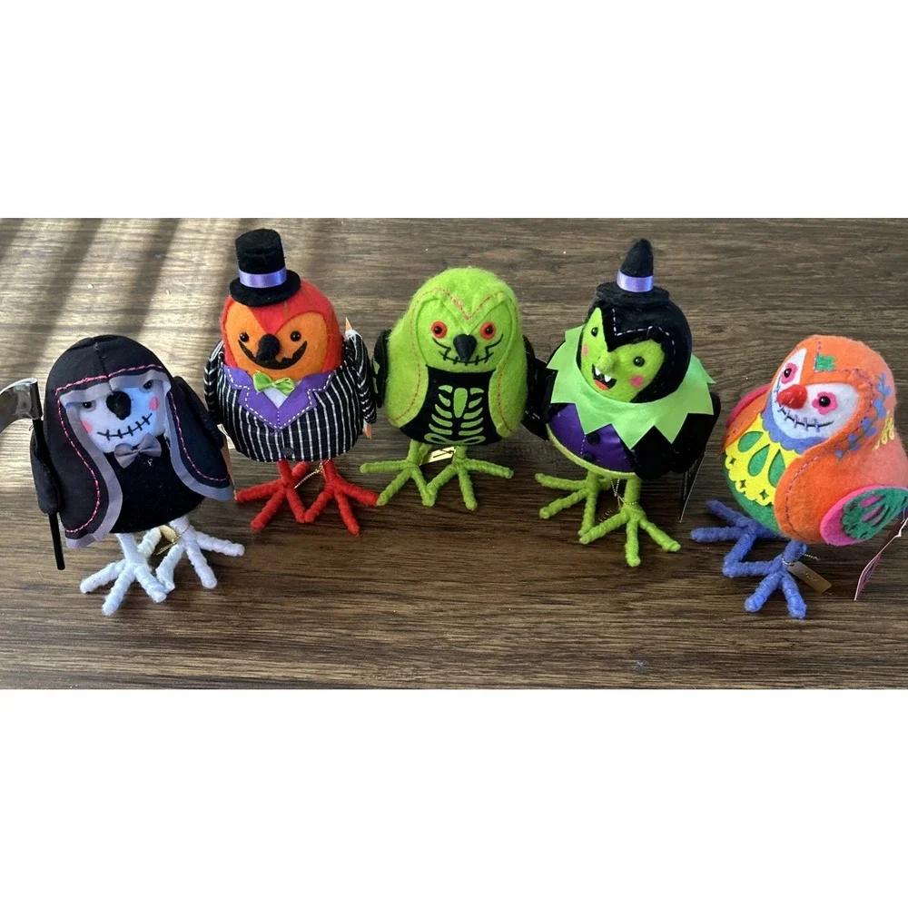 Target 2024 Hyde &‎ EEK! Featherly Friends Halloween Fabric Birds SET OF 7